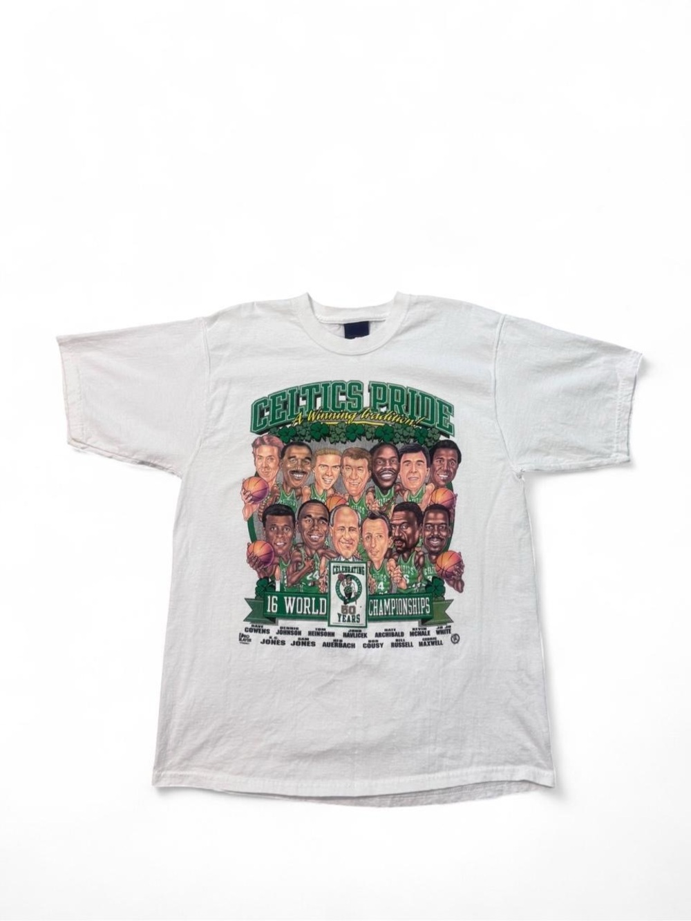 Vintage Pro Player Boston Celtics pride 50 years caricature tee white L mens